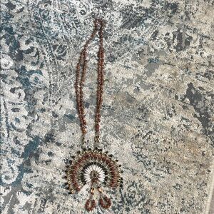 Source Unknown Brown and Gold Beaded Necklace